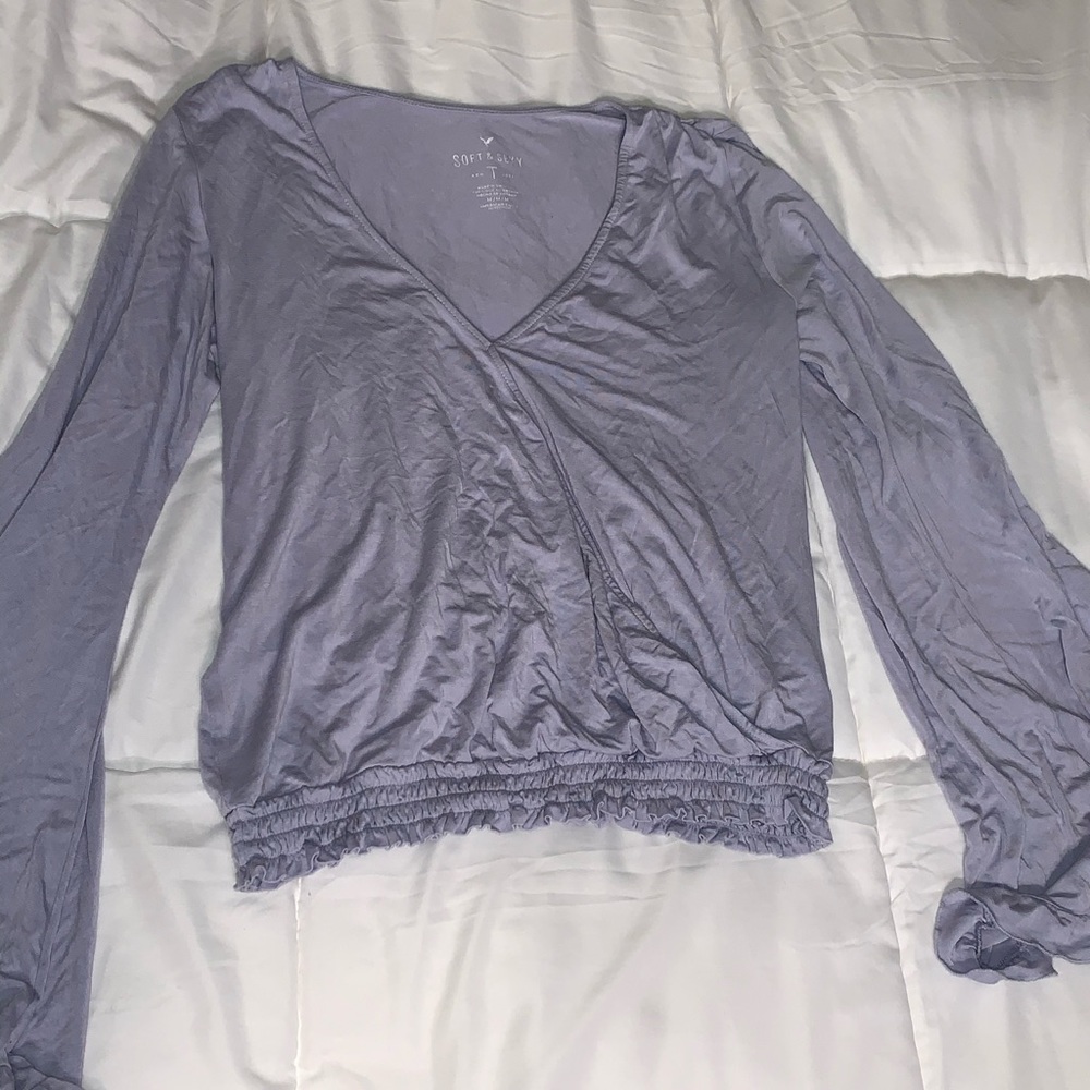American Eagle Light Blue Blouse